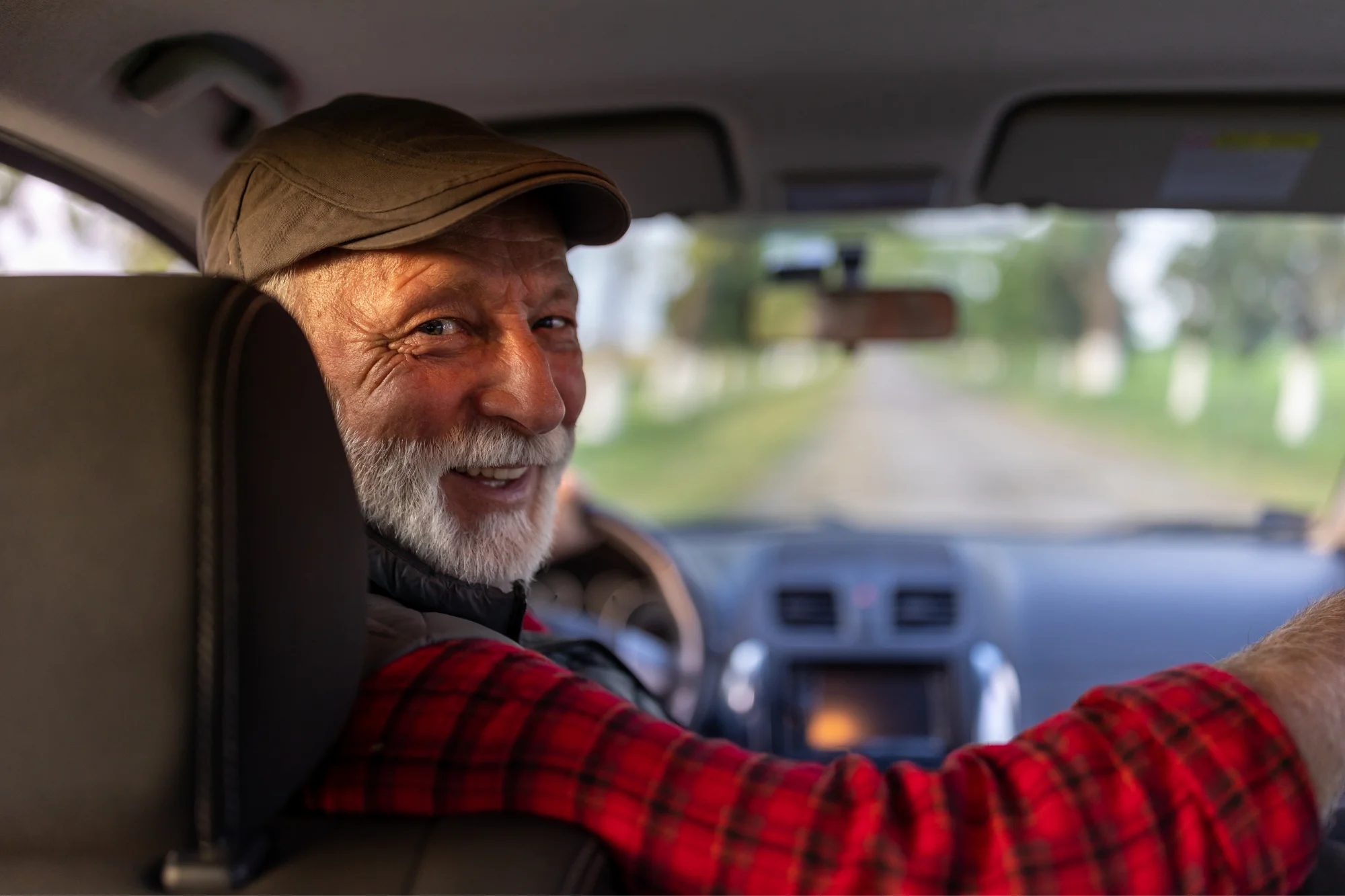 Man driving, Man Smiling