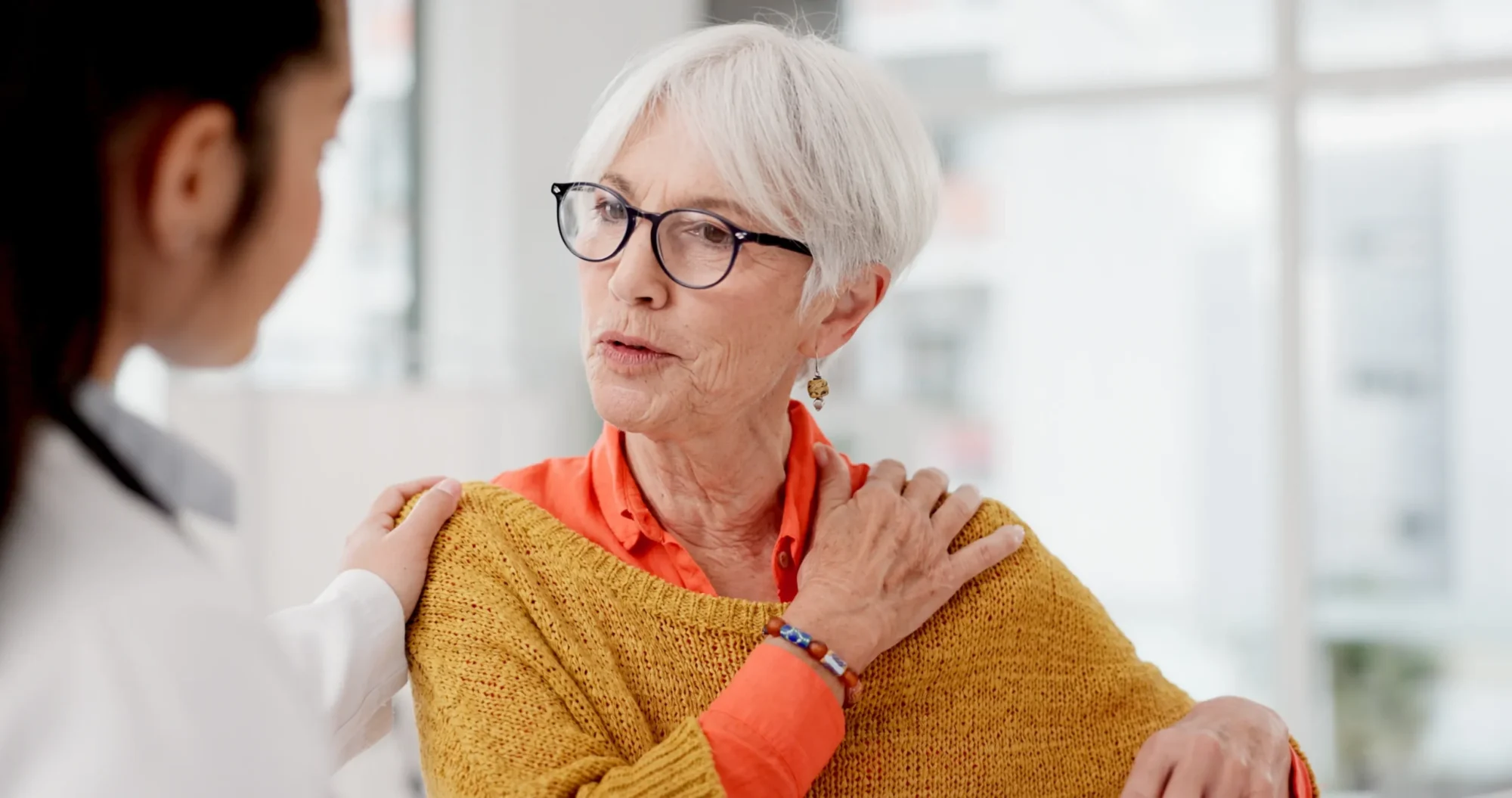 female patient with a bankart tear in the shoulder.