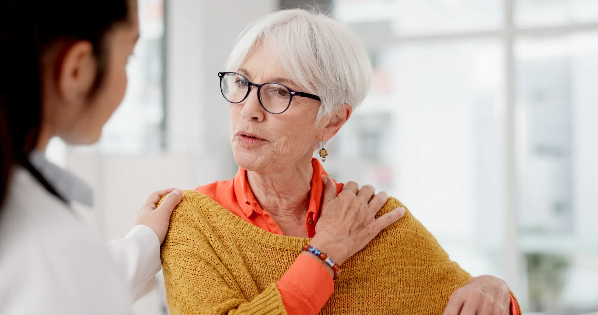female patient with a bankart tear in the shoulder.