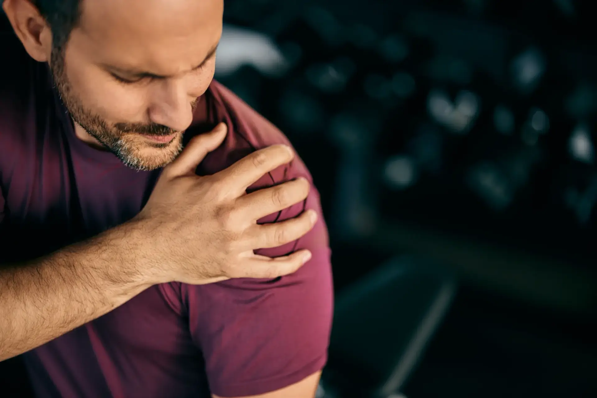 male patient with frozen shoulder